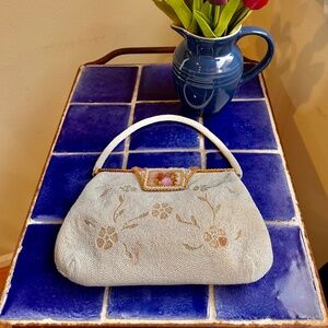 Antique Beaded Evening Bag w/ Limoges Clasp & Elaborate Frame - Handmade c1950